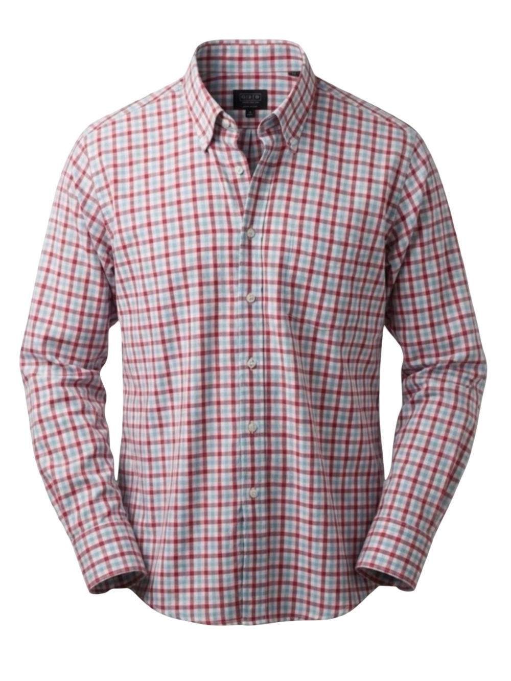 Mirto Men's Gingham Check Button-Down Shirt | Red & Blue | Luxury | Spain | XXL